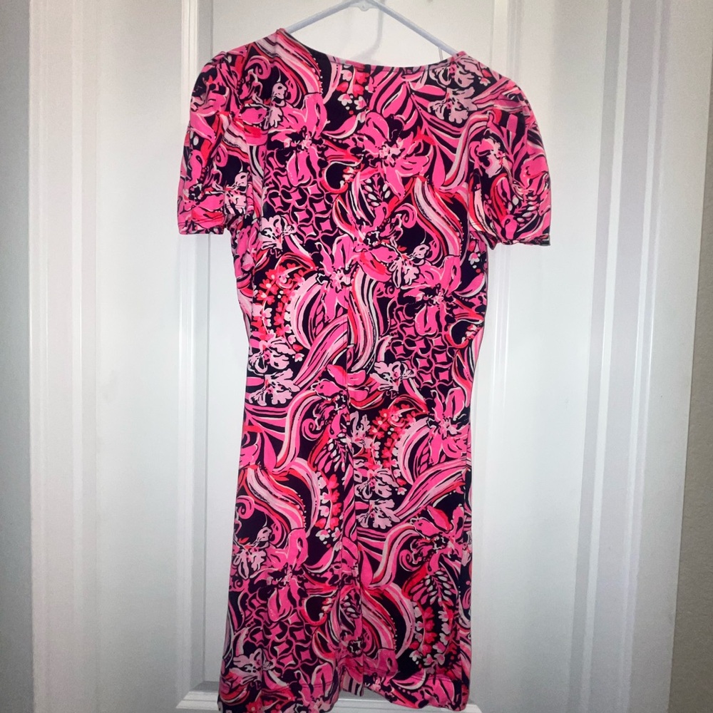 Lilly Pulitzer Aleece Pink and Black Floral dress - Picture 2 of 3
